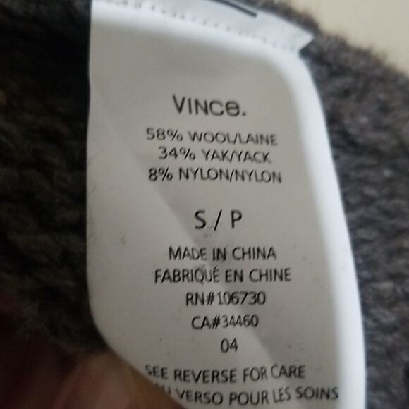 VINCE Woolblend Gray Sweater Sz Small - Picture 6 of 9